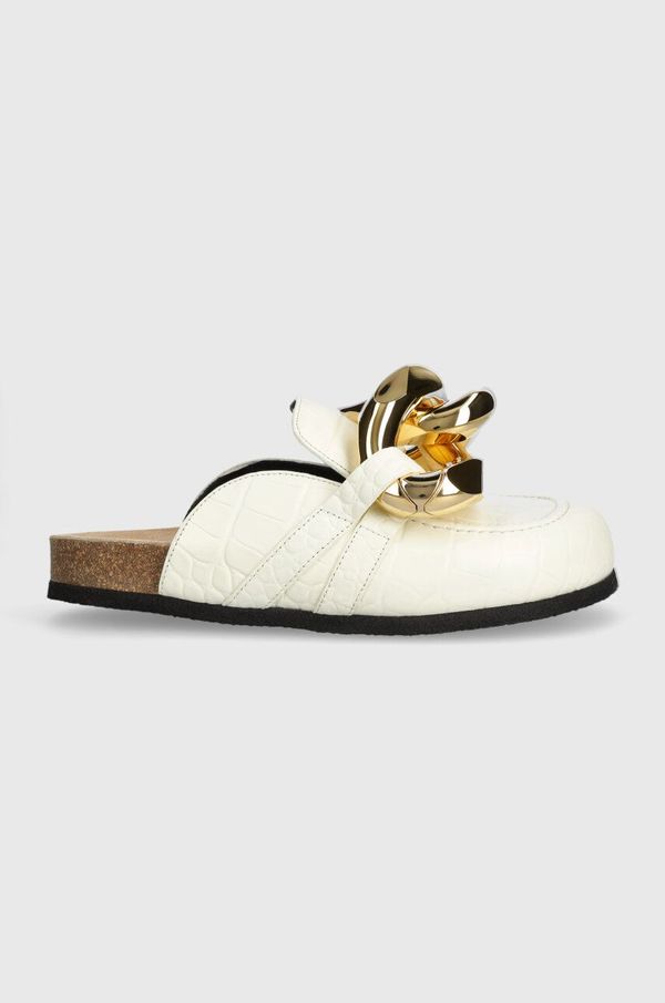 JW Anderson Kožne natikače JW Anderson Chain Loafer za žene, boja: bež, ANW35004E