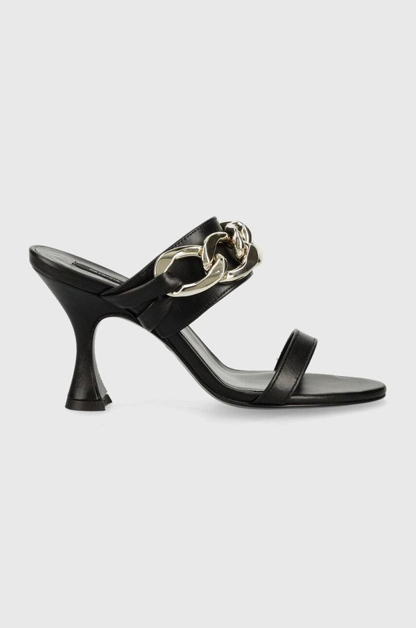 Patrizia Pepe Kožne natikače Patrizia Pepe za žene, boja: crna, s debelom petom