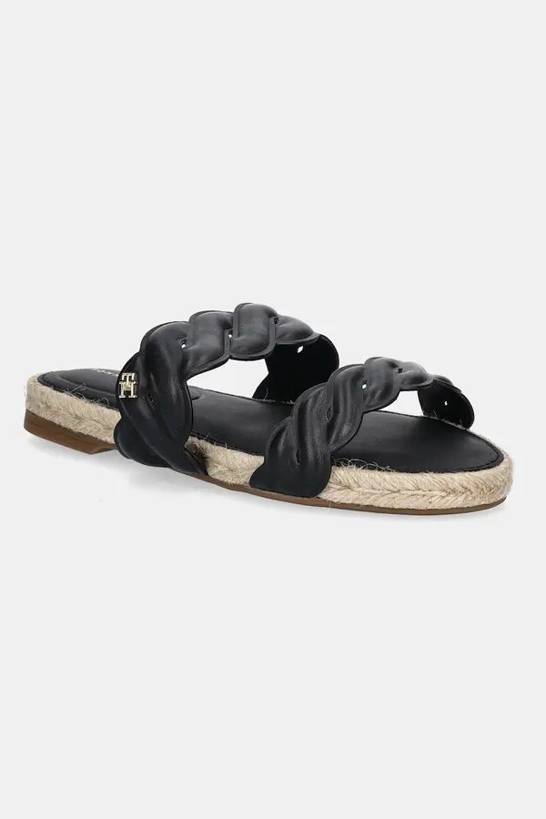 Tommy Hilfiger Kožne natikače Tommy Hilfiger LEATHER ROPE ESPADRILLE MULE