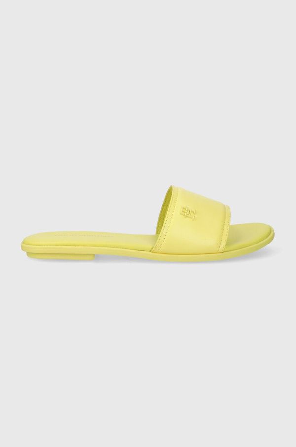 Tommy Hilfiger Kožne natikače Tommy Hilfiger POP COLOR MULE SANDAL za žene, boja: žuta, FW0FW07936
