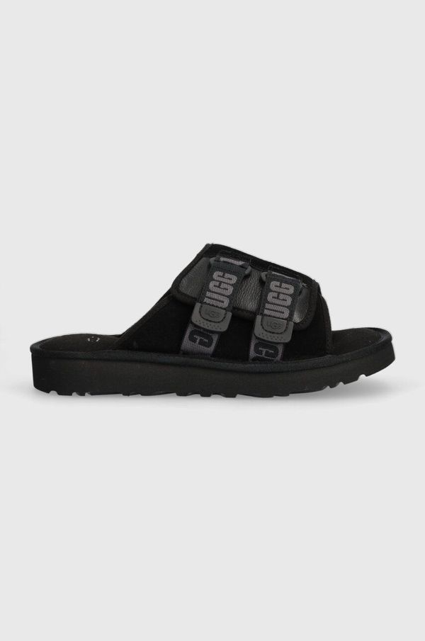 Ugg Kožne natikače UGG Goldencoast Strap Slide za muškarce, boja: crna, 1142730