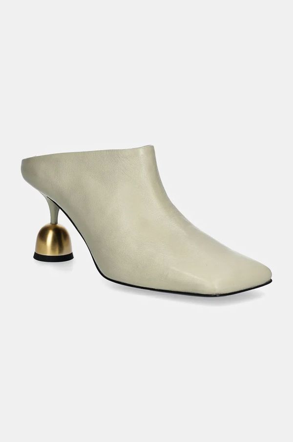 Vanda Novak Kožne natikače Vanda Novak Donna za žene, boja: bež, s debelom potpeticom