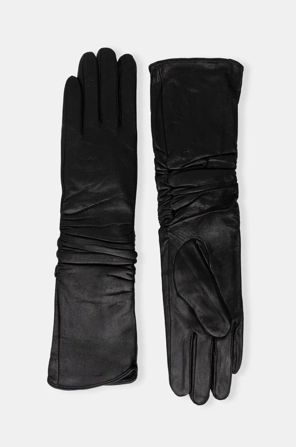 Answear Lab Kožne rukavice Answear Lab za žene, boja: crna