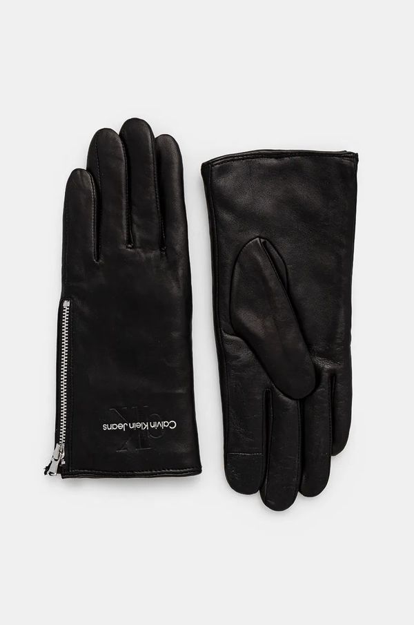 Calvin Klein Jeans Kožne rukavice Calvin Klein Jeans za žene, boja: crna, K60K612665
