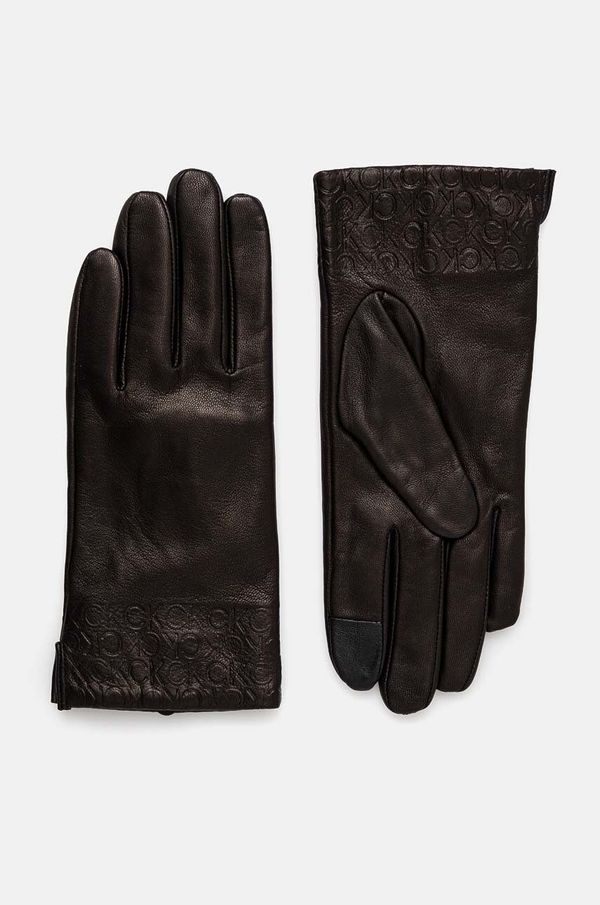 Calvin Klein Kožne rukavice Calvin Klein za žene, boja: crna, K60K612631