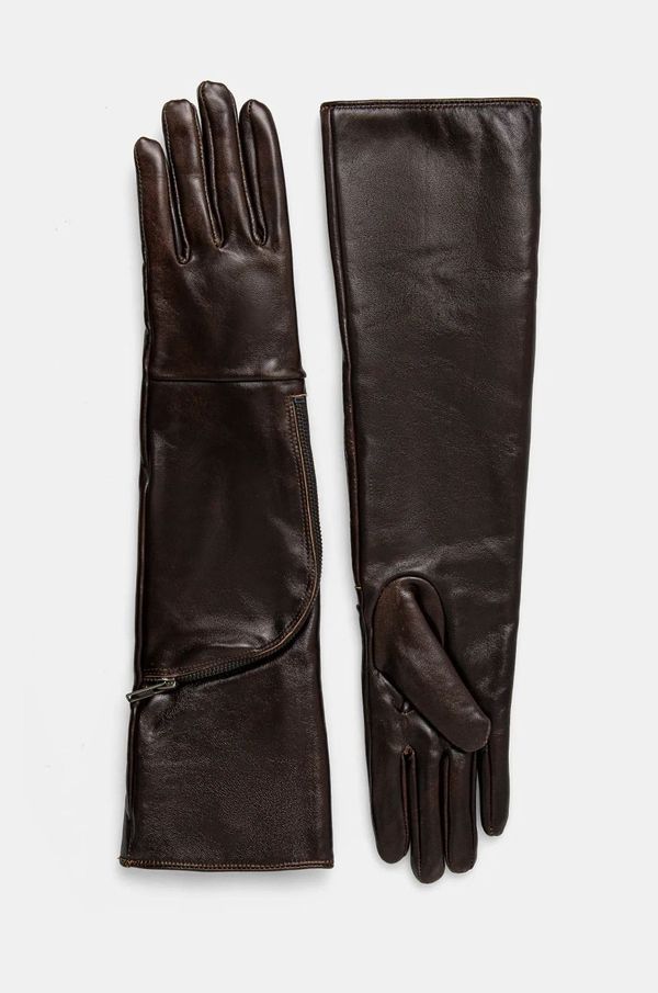 Gestuz Kožne rukavice Gestuz za žene, boja: smeđa, 10909521