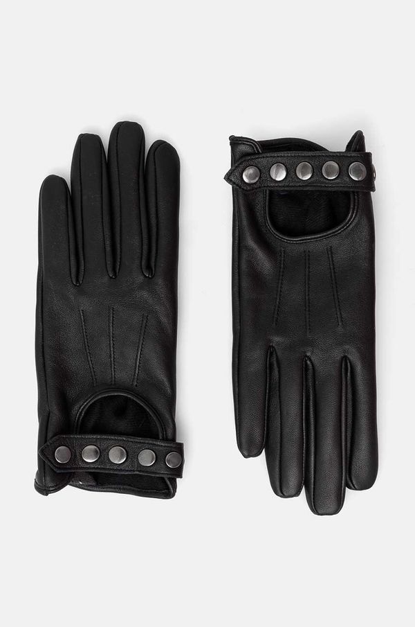 Medicine Kožne rukavice Medicine za žene, boja: crna