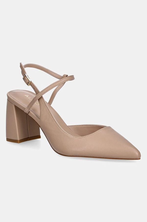 Aldo Kožne salonke Aldo LAURA boja: bež, s debelom potpeticom, s otvorenom petom, 13728099