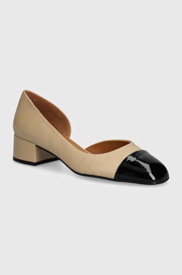 Billi Bi Kožne salonke Billi Bi boja: bež, s debelom potpeticom, A7440