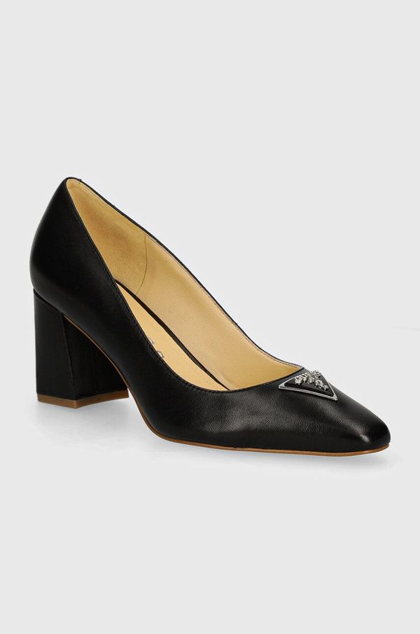 Guess Kožne salonke Guess VARLAY2 boja: crna, s debelom potpeticom, FLTVR2 LEA08