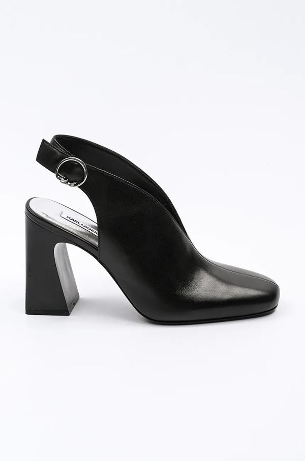 Karl Lagerfeld Kožne salonke Karl Lagerfeld ASTRA NOVA boja: crna, s debelom potpeticom, s otvorenom petom, KL33105