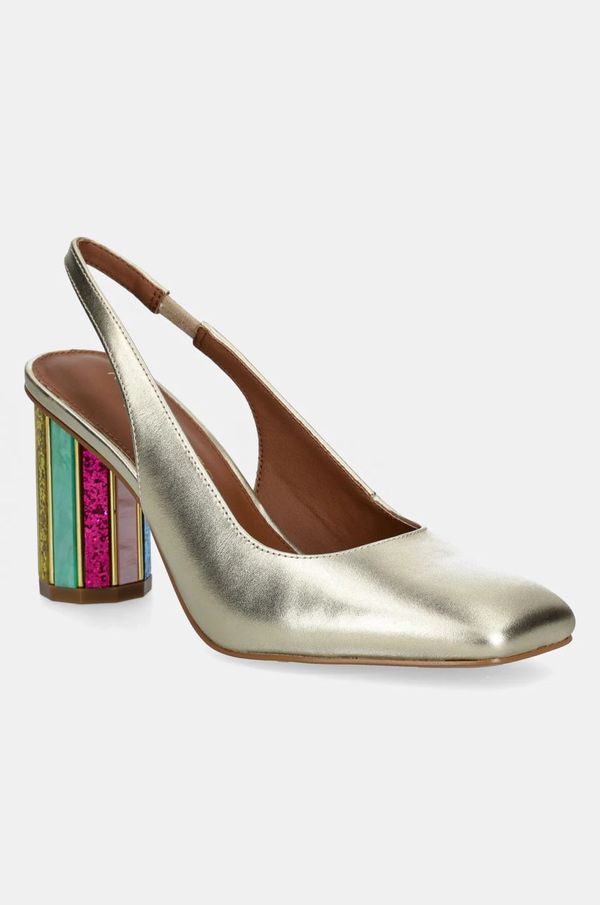 Kurt Geiger London Kožne salonke Kurt Geiger London Perspex Heel Sling boja: zlatna, s debelom potpeticom, s otvorenom petom, 3968561109