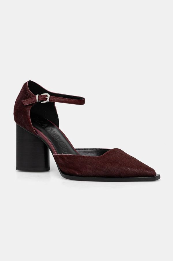 Max&Co. Kožne salonke MAX&Co. boja: bordo, s debelom potpeticom, 2426526037200