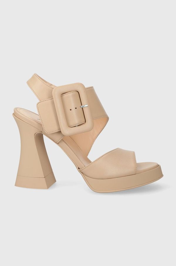 AGL Kožne sandale AGL JANIS boja: bež, D669028PGKA076G140