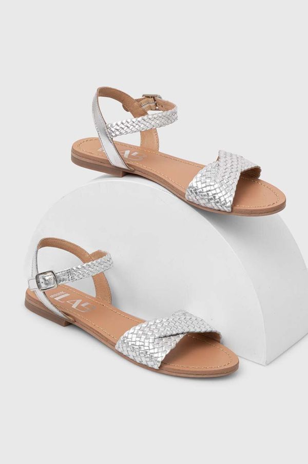 Answear Lab Kožne sandale Answear Lab za žene, boja: srebrna