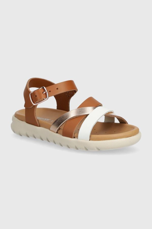 Geox Kožne sandale Geox SANDAL SOLEIMA boja: smeđa