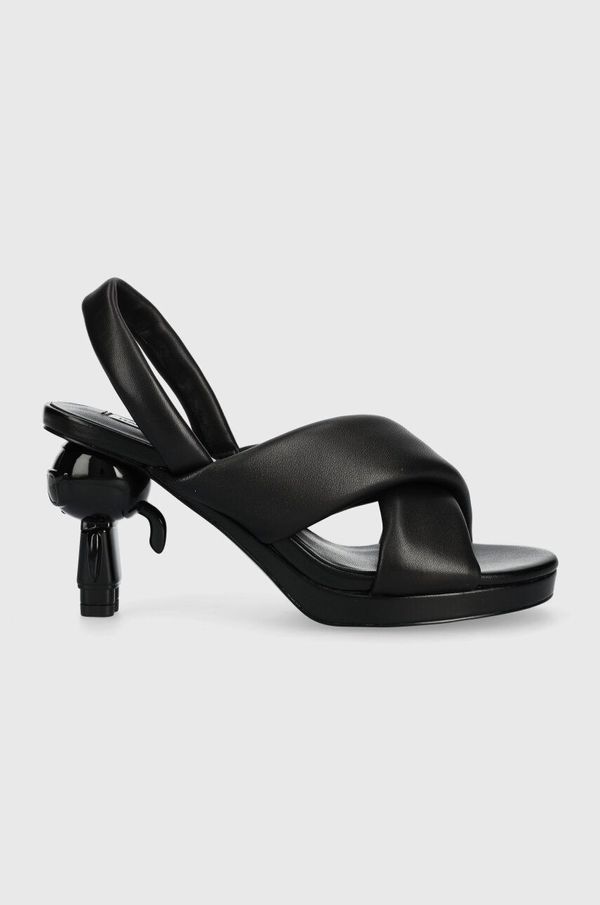 Karl Lagerfeld Kožne sandale Karl Lagerfeld IKON HEEL boja: crna, KL39024