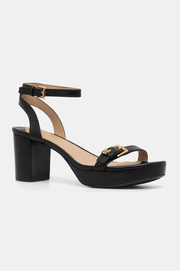 Lauren Ralph Lauren Kožne sandale Lauren Ralph Lauren Melissah boja: crna, 802959162001