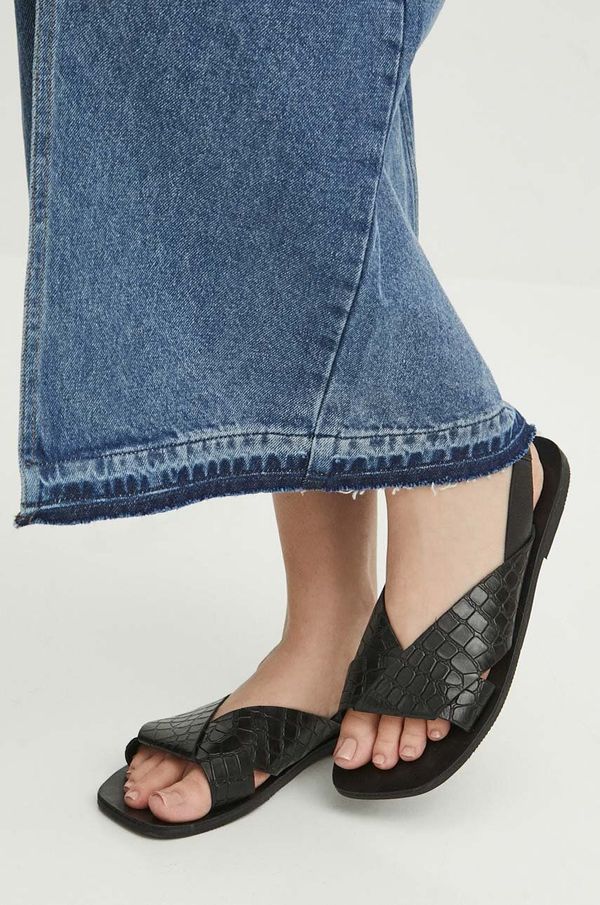 Medicine Kožne sandale Medicine za žene, boja: crna