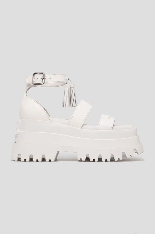 Naked Wolfe Kožne sandale Naked Wolfe Dare za žene, boja: bijela, s platformom