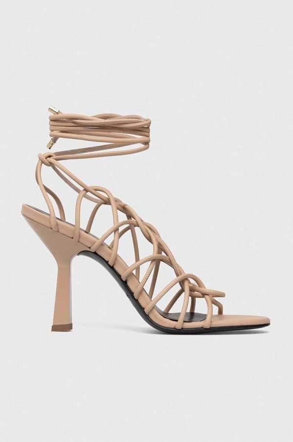 Patrizia Pepe Kožne sandale Patrizia Pepe boja: bež, 8X0067 L048 B743