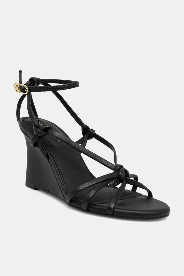 Tommy Hilfiger Kožne sandale Tommy Hilfiger LEATHER KNOTS WEDGE SANDAL