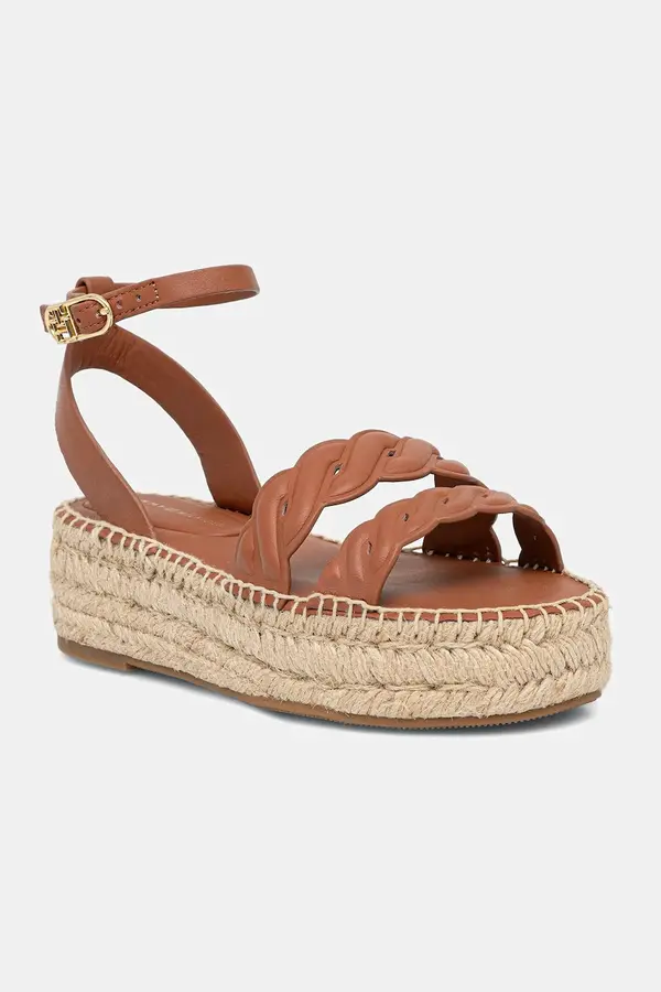 Tommy Hilfiger Kožne sandale Tommy Hilfiger LEATHER ROPE REAL ESPAD SANDAL