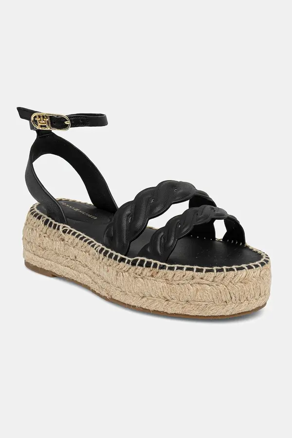Tommy Hilfiger Kožne sandale Tommy Hilfiger LEATHER ROPE REAL ESPAD SANDAL