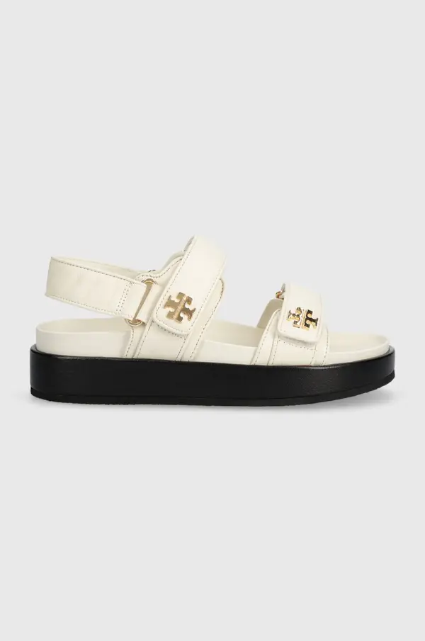 Tory Burch Kožne sandale Tory Burch Kira Sport Sandal za žene, boja: bež, s platformom, 144328.104