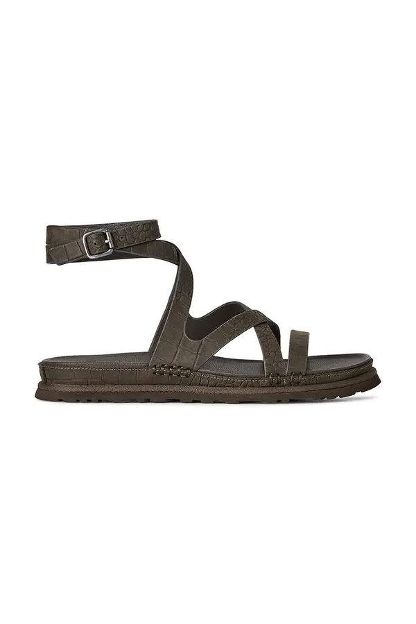 UGG Kožne sandale UGG W Goldengaze Embossed Ankle Wrap
