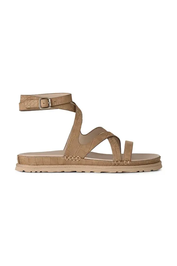 UGG Kožne sandale UGG W Goldengaze Embossed Ankle Wrap