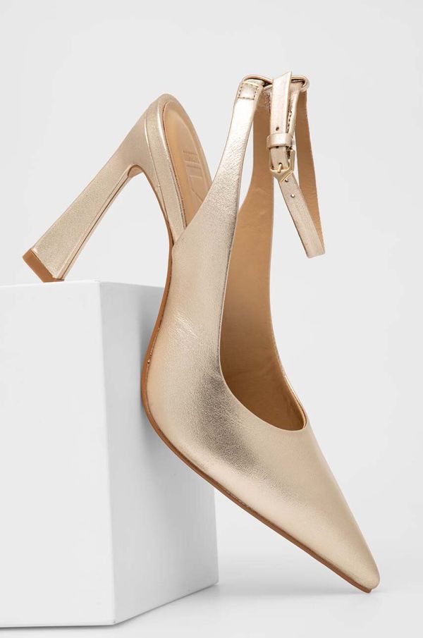 Answear Lab Kožne štikle Answear Lab boja: zlatna