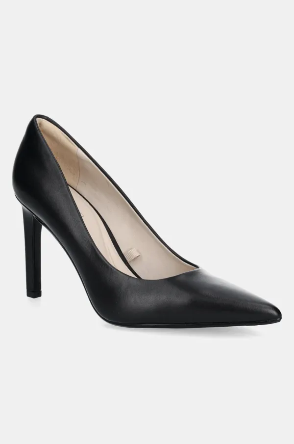 Calvin Klein Kožne štikle Calvin Klein HEEL PUMP 90 - LTH boja: crna, HW0HW02336