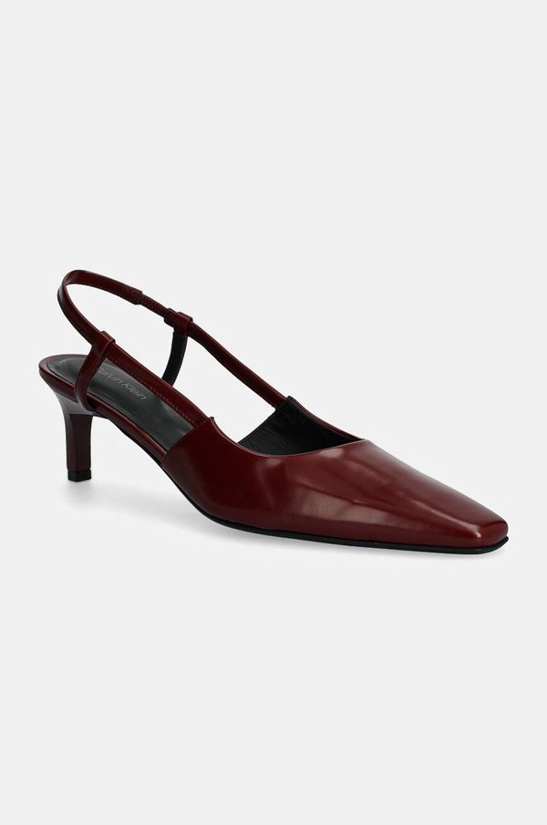 Calvin Klein Kožne štikle Calvin Klein HEEL SLINGBACK PUMP 50 LTH boja: bordo, HW0HW02152