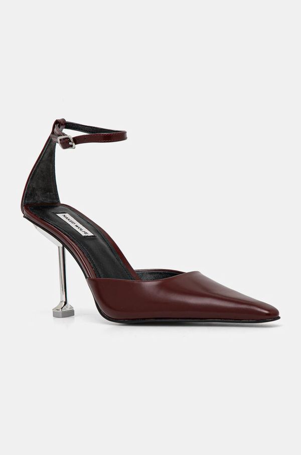 Naked Wolfe Kožne štikle Naked Wolfe Valerie boja: bordo, Valerie Box Leather Burgundy