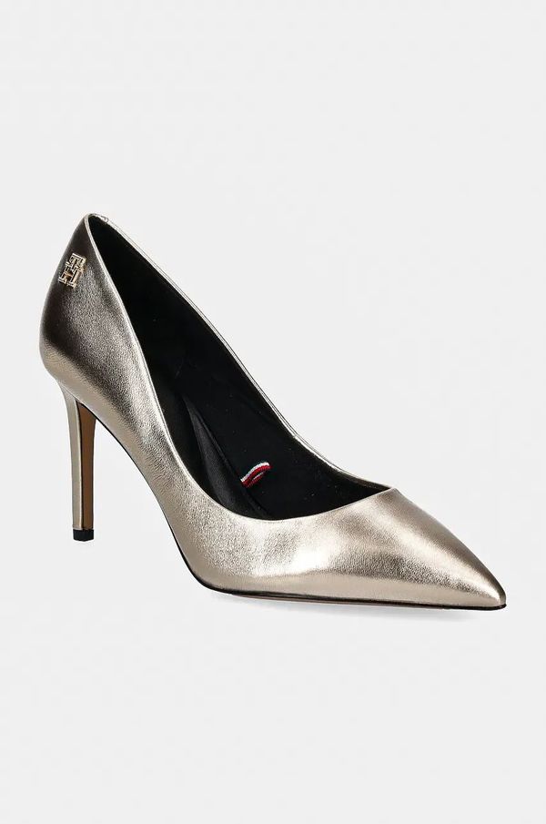 Tommy Hilfiger Kožne štikle Tommy Hilfiger PARTY POINTED METALLIC PUMP boja: zlatna, FW0FW08156