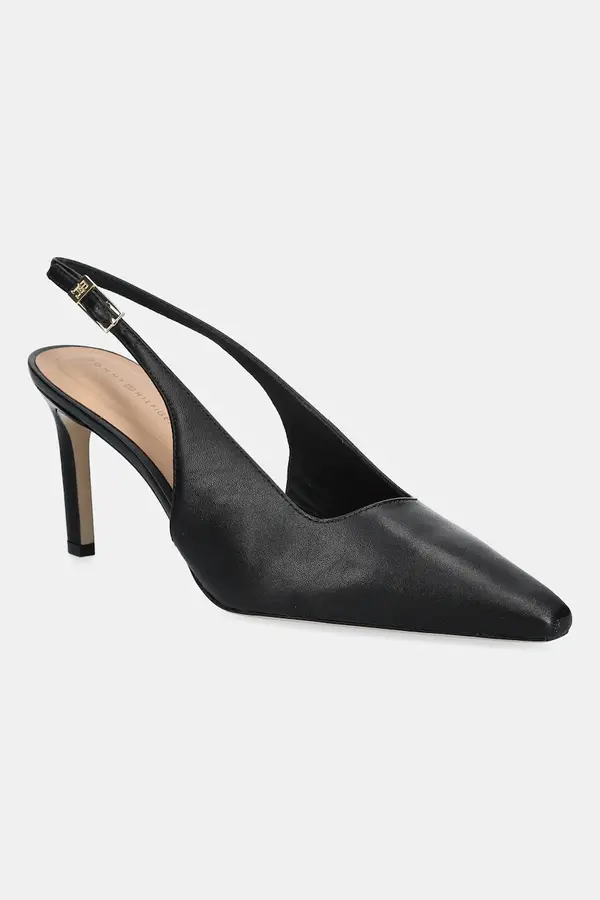 Tommy Hilfiger Kožne štikle Tommy Hilfiger SQUARED TOE HIGH HEEL SLINGBACK