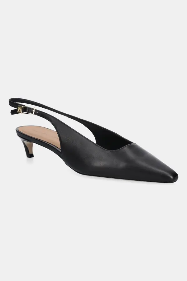 Tommy Hilfiger Kožne štikle Tommy Hilfiger SQUARED TOE KITTEN SLINGBACK