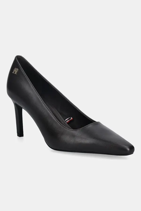 Tommy Hilfiger Kožne štikle Tommy Hilfiger TH LOGO LTH PUMP SLANTED HL