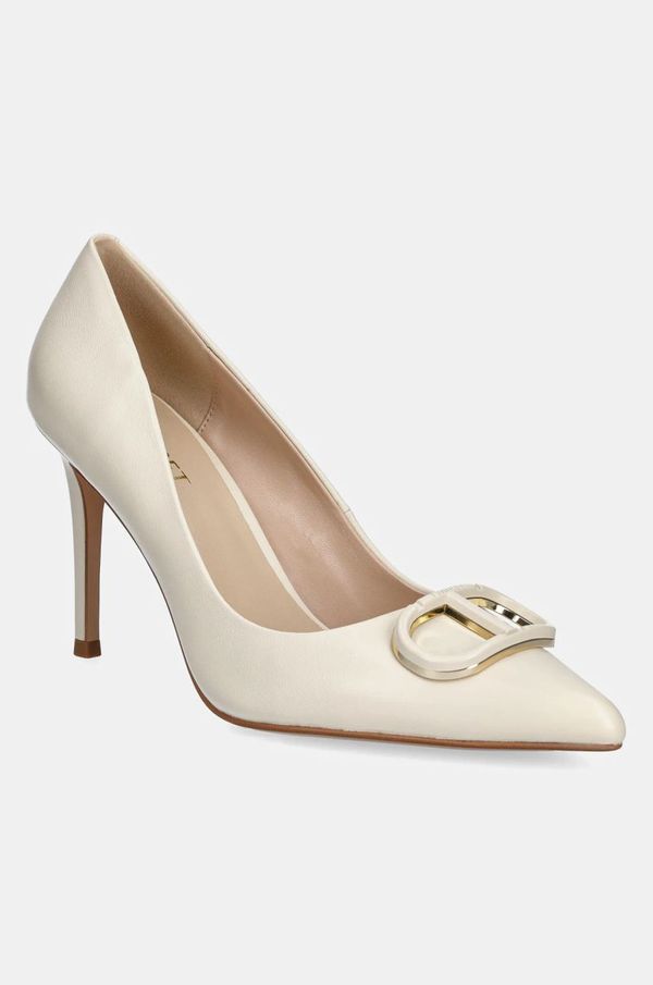 Twinset Kožne štikle Twinset boja: bež, 251TCP060