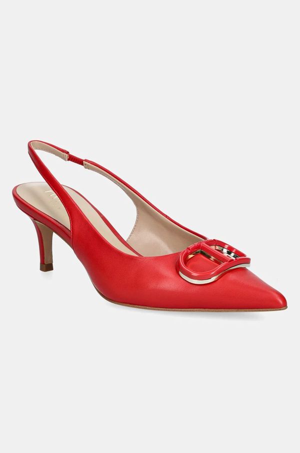 Twinset Kožne štikle Twinset boja: crvena, 251TCP062