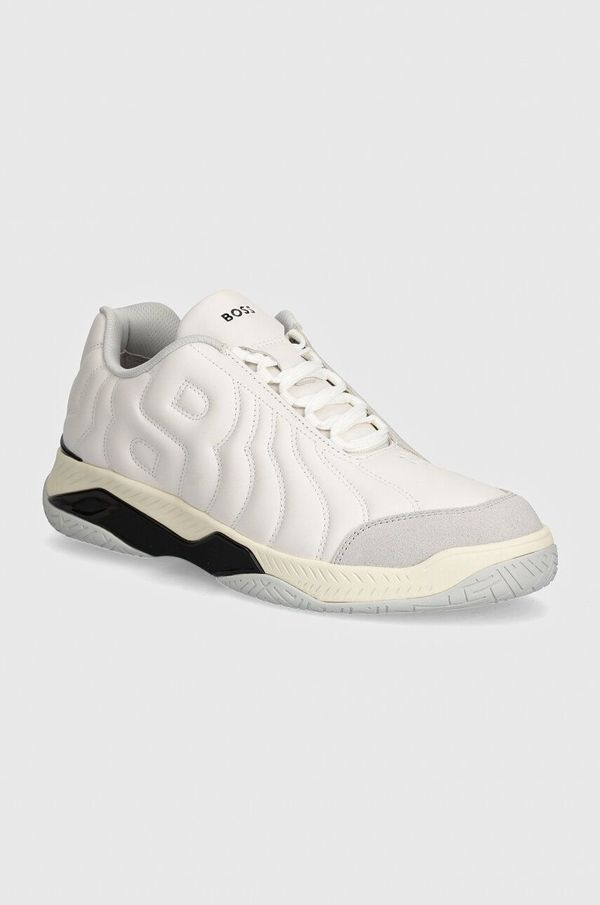 Boss Kožne tenisice BOSS Courtstride boja: siva, 50523190