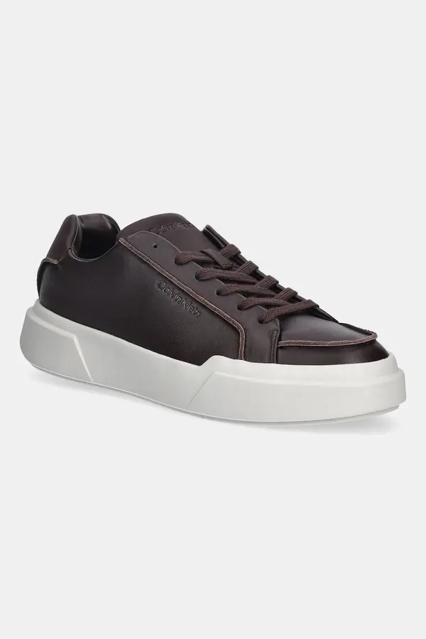 Calvin Klein Kožne tenisice Calvin Klein CHUNKY CUPSOLE LACE UP LTH PINCH