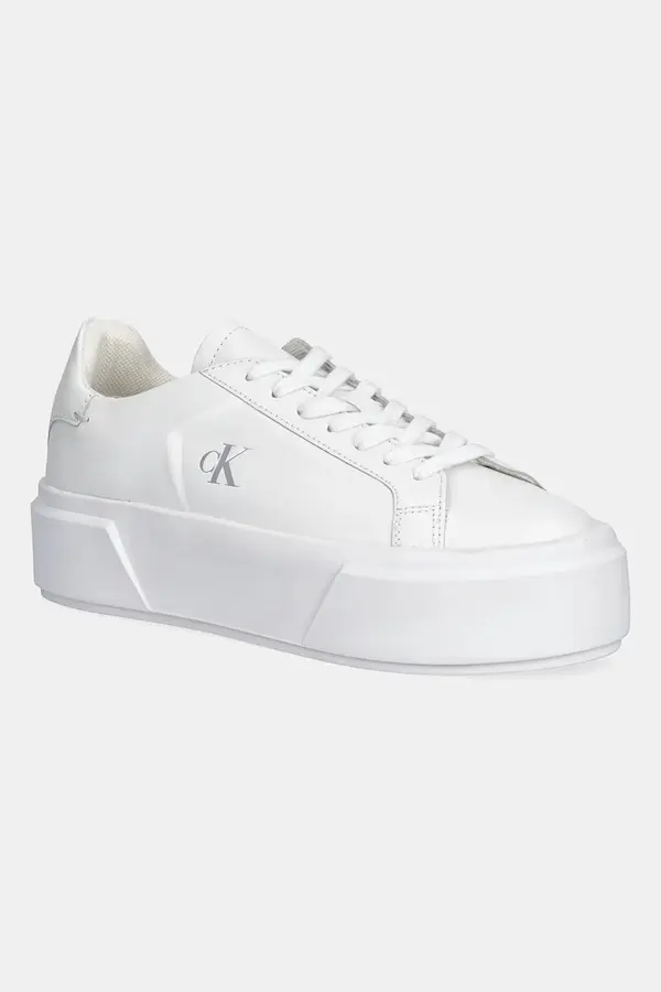 Calvin Klein Kožne tenisice Calvin Klein FLATFORM LACE UP LTH MG