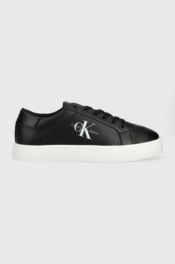 Calvin Klein Kožne tenisice Calvin Klein Jeans Classic Cupsole Laceup Low boja: crna
