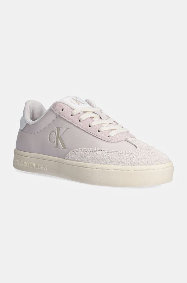 Calvin Klein Jeans Kožne tenisice Calvin Klein Jeans CLASSIC CUPSOLE LOW MG MIX boja: bež, YW0YW01611