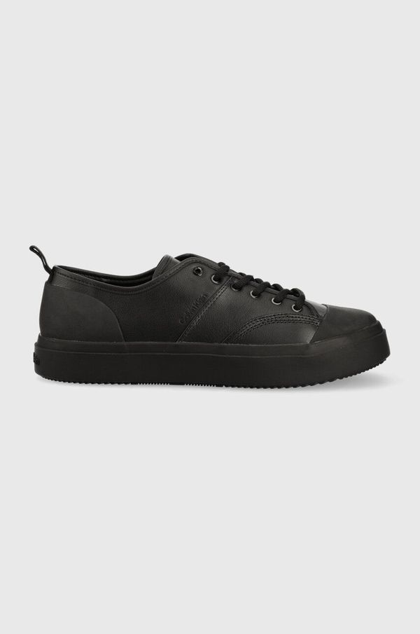 Calvin Klein Kožne tenisice Calvin Klein LOW TOP LACE UP LTH boja: crna, HM0HM01045
