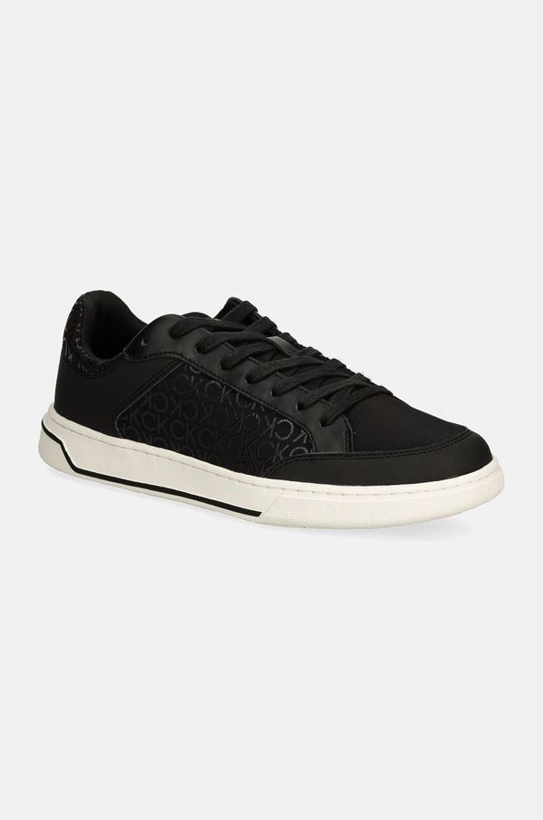 Calvin Klein Kožne tenisice Calvin Klein LOW TOP LACE UP REPR MONO boja: crna, HM0HM01594
