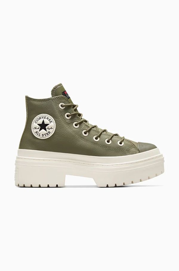 Converse Kožne tenisice Converse Chuck Taylor All Star Lugged Heel za žene, boja: zelena, A11163C