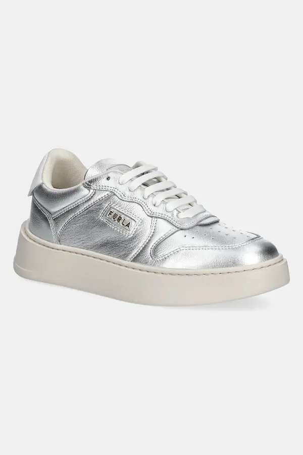 Furla Kožne tenisice Furla Sport Lace-Up Sneaker boja: srebrna, YJ17SPT BX3714 P3300